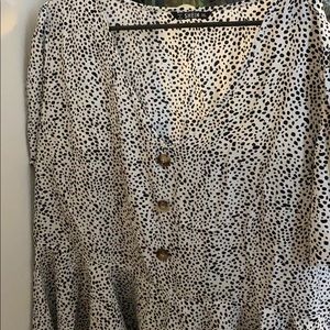 Never worn! Dalmatian print peplum top
